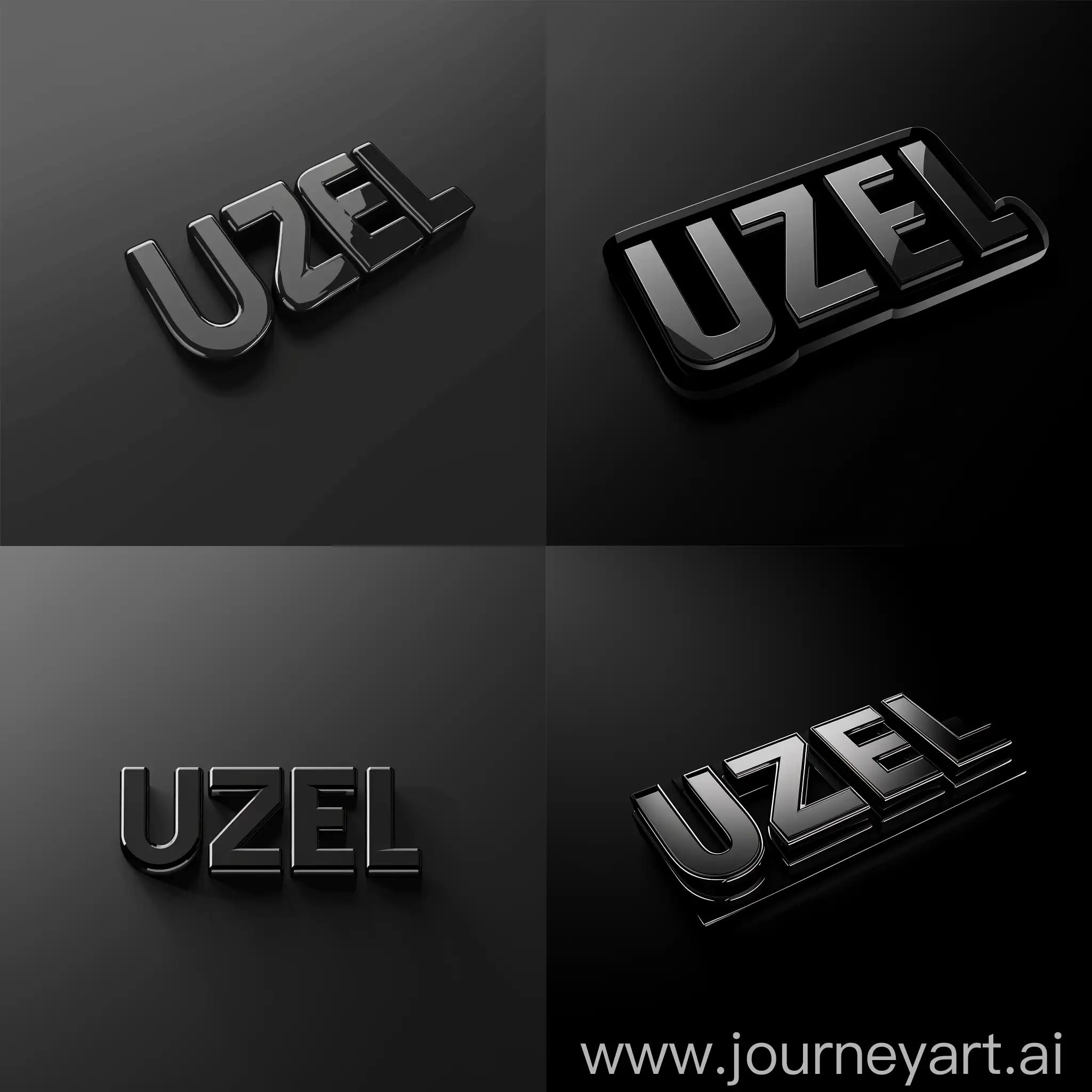 Sleek-and-Modern-3D-UZEL-Logo-Design-in-Two-Shades-of-Black