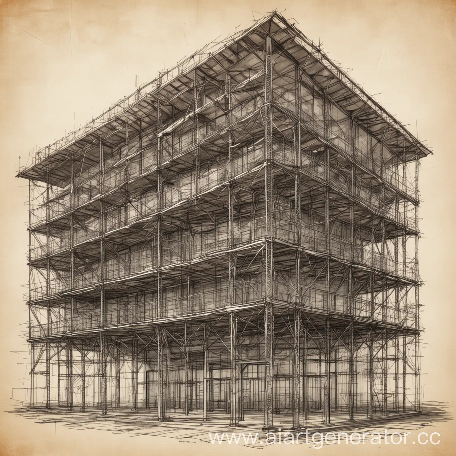 Urban-Sketch-of-Metal-Structure-Building