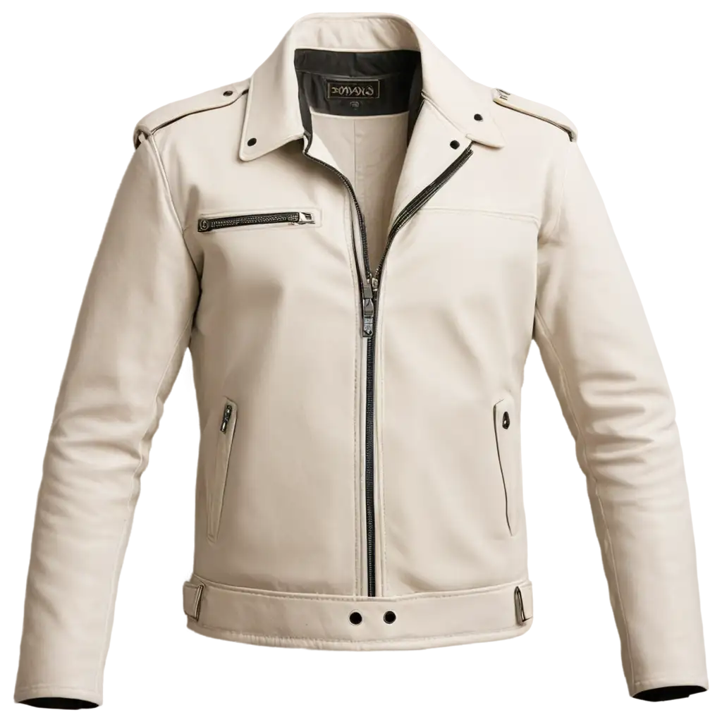 Make a leather jacket white color only jacket without people png