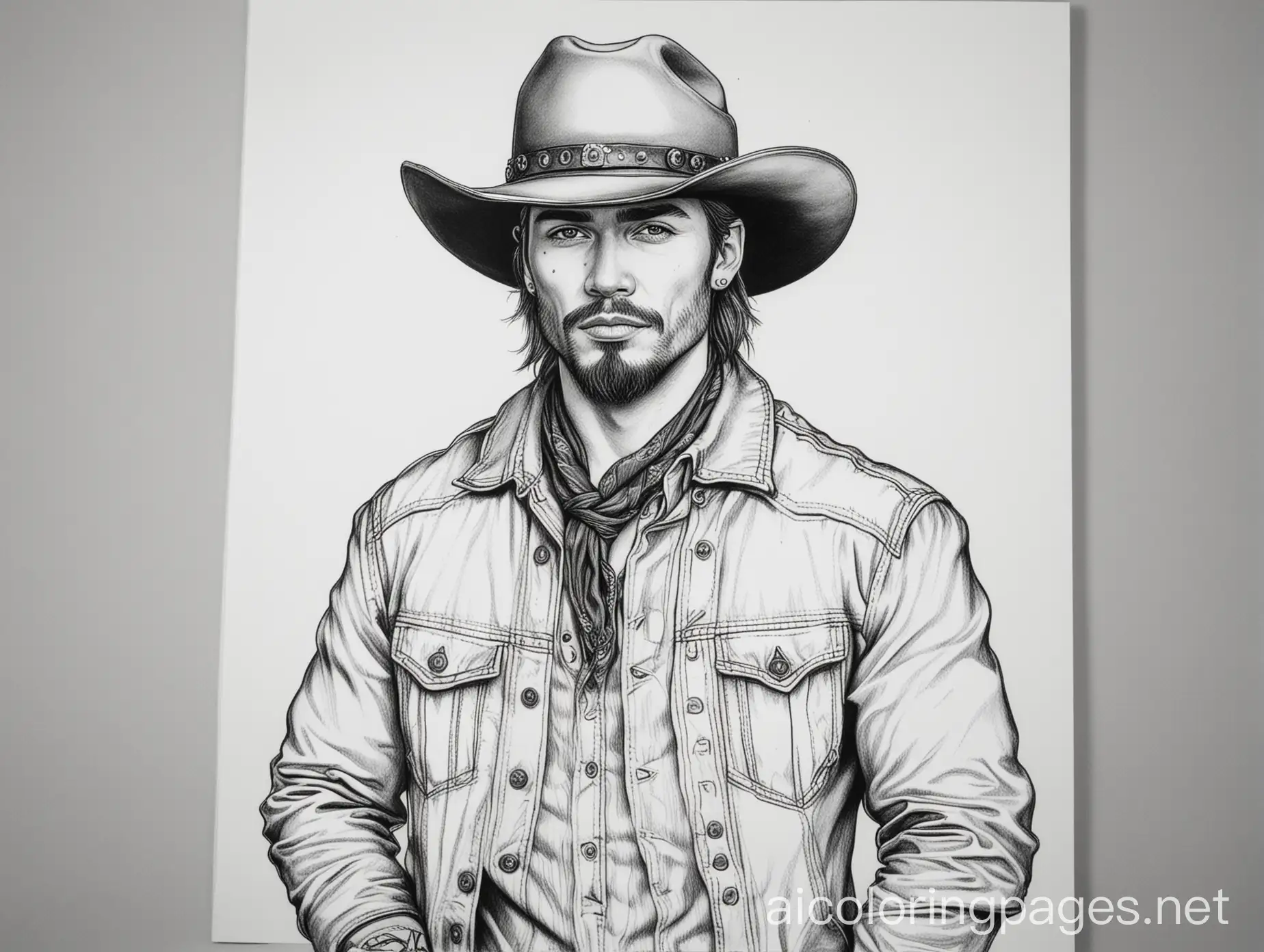 Dirty-Punk-Cowboy-Dusting-Himself-Clean-Coloring-Book-Page