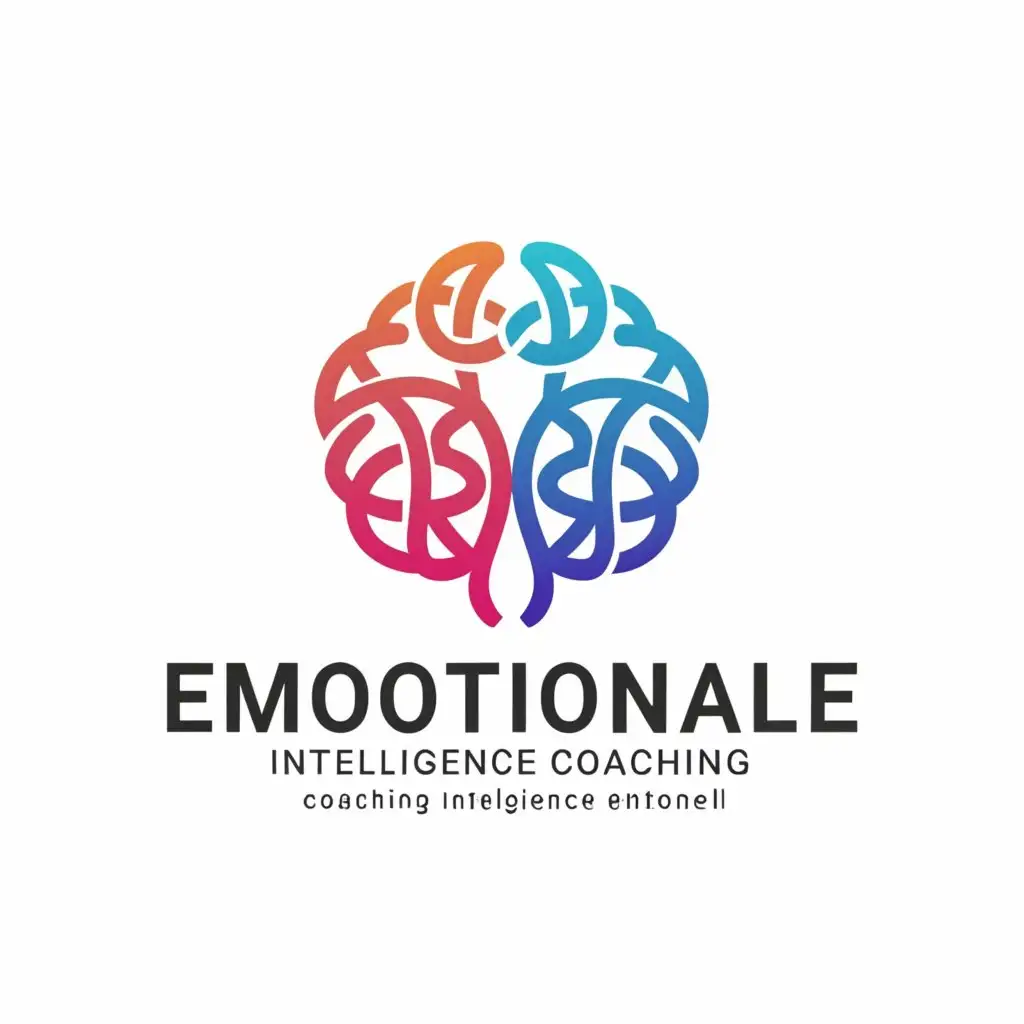 a logo design,with the text "Emotional Intelligence Coaching", main symbol:Modern logo design with brain in a circle with Coaching Intelligence Emotionnelle in the middle, must have definite defined lines in the design, white background,Moderate,be used in Others industry,clear background