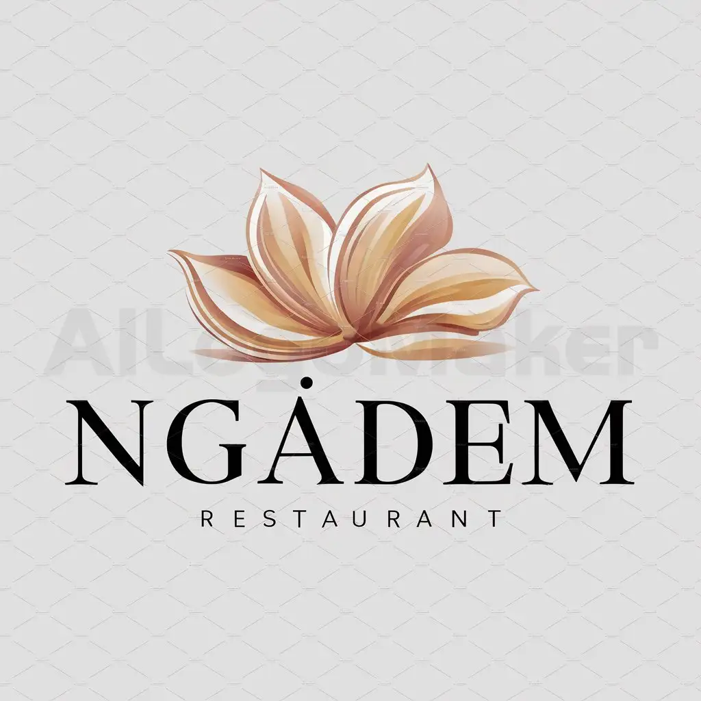 a logo design,with the text "Ngadem", main symbol:Flower,Moderate,be used in Restaurant industry,clear background