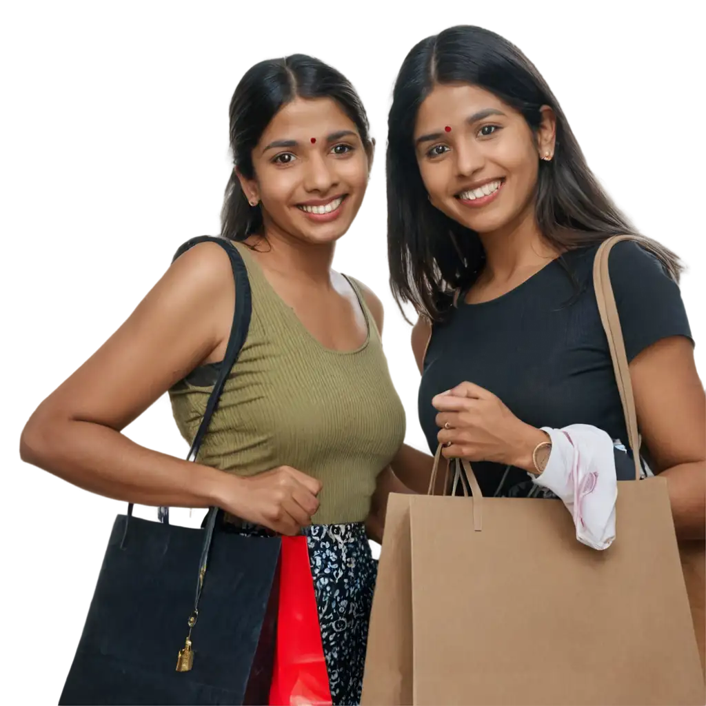 Indian-Shopping-Women-Vibrant-PNG-Image-Illustrating-Traditional-Retail-Experience