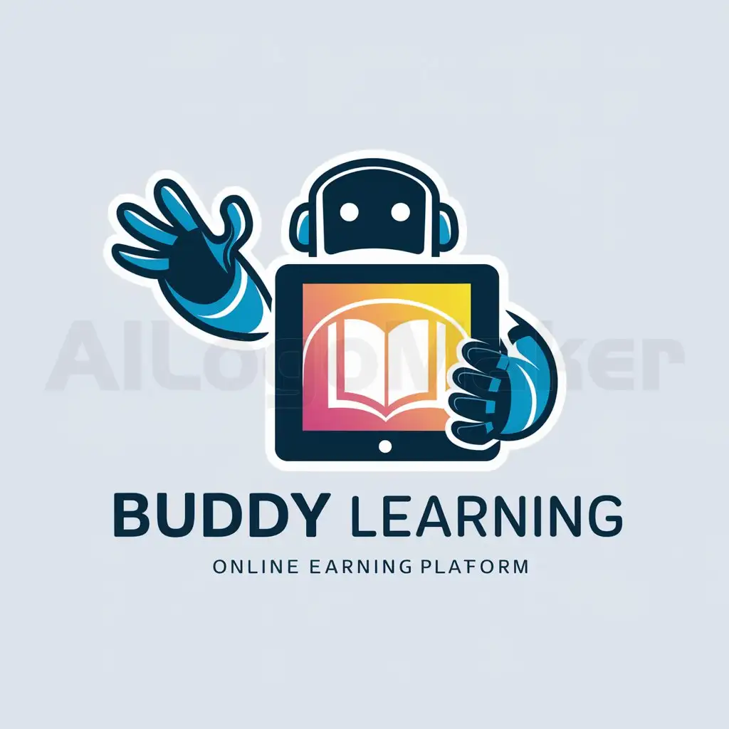 a logo design,with the text "buddy learning", main symbol:online learning logo,complex,be used in Education industry,clear background