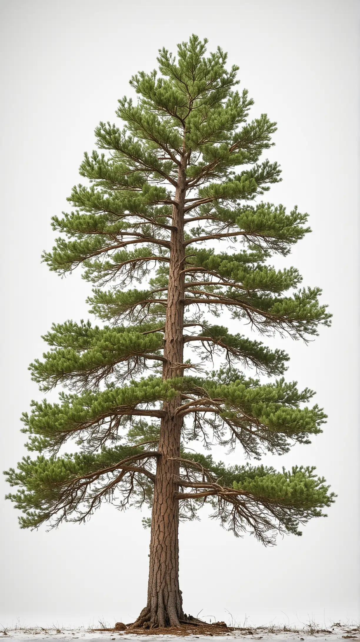 Rustic Pine Tree in Snowy Wilderness
