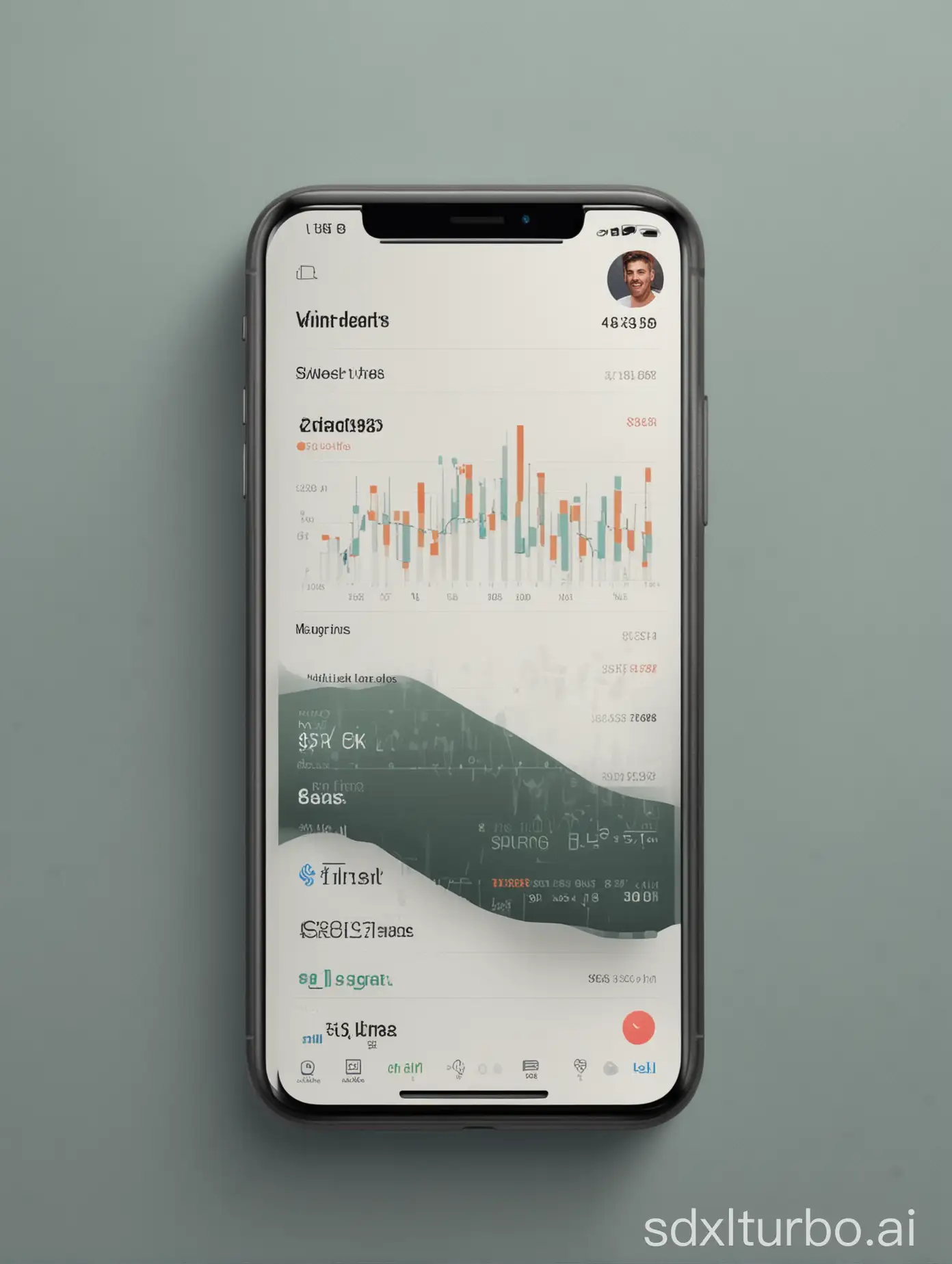 wallpaper for a finance and market influencer with iOS design