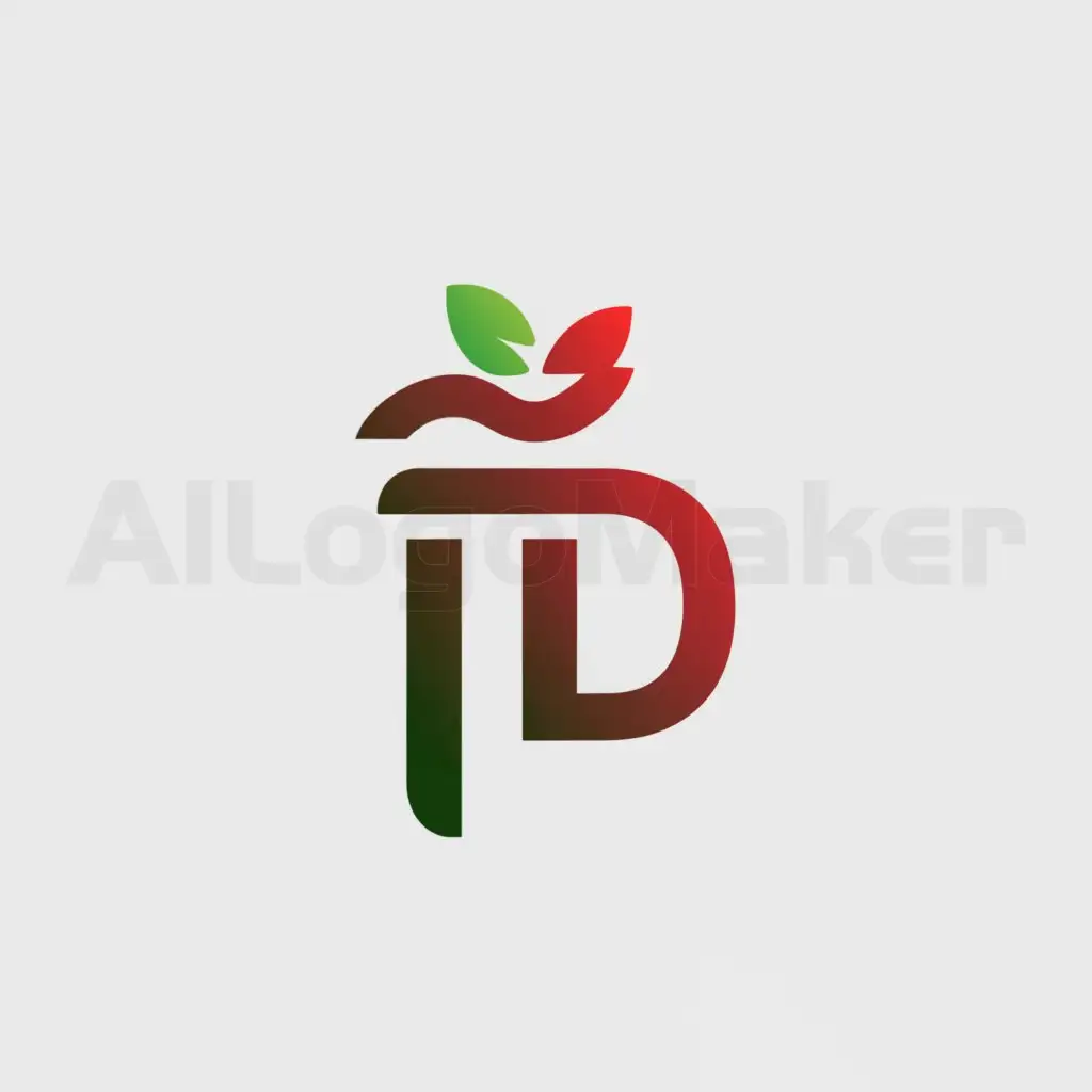 a logo design,with the text "TD", main symbol:Apple,Moderate,be used in Others industry,clear background