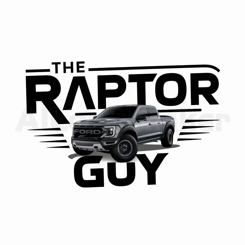 a logo design,with the text "THE RAPTOR GUY", main symbol:the logo with Ford Raptor car with 5556 in aesthetic LOOK,Moderate,be used in Automotive industry,clear background