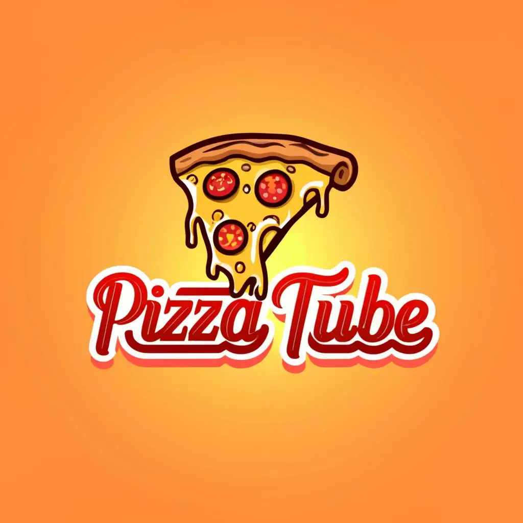 a logo design,with the text "pizza tube", main symbol:cheese driping pizza,complex,clear background