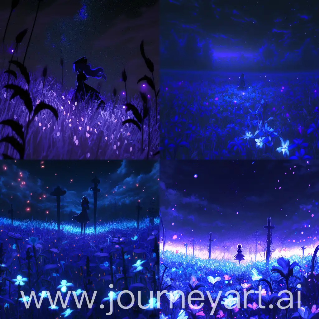 Dark-Fantasy-Scene-Glowing-Blue-Floral-Field-with-Enigmatic-Silhouette
