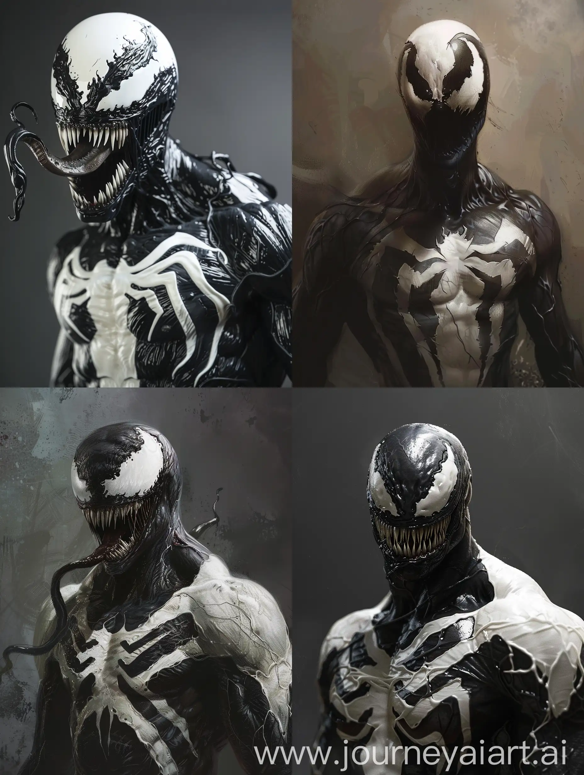 Marvel-Symbiot-White-Skin-with-Black-Face-Venom