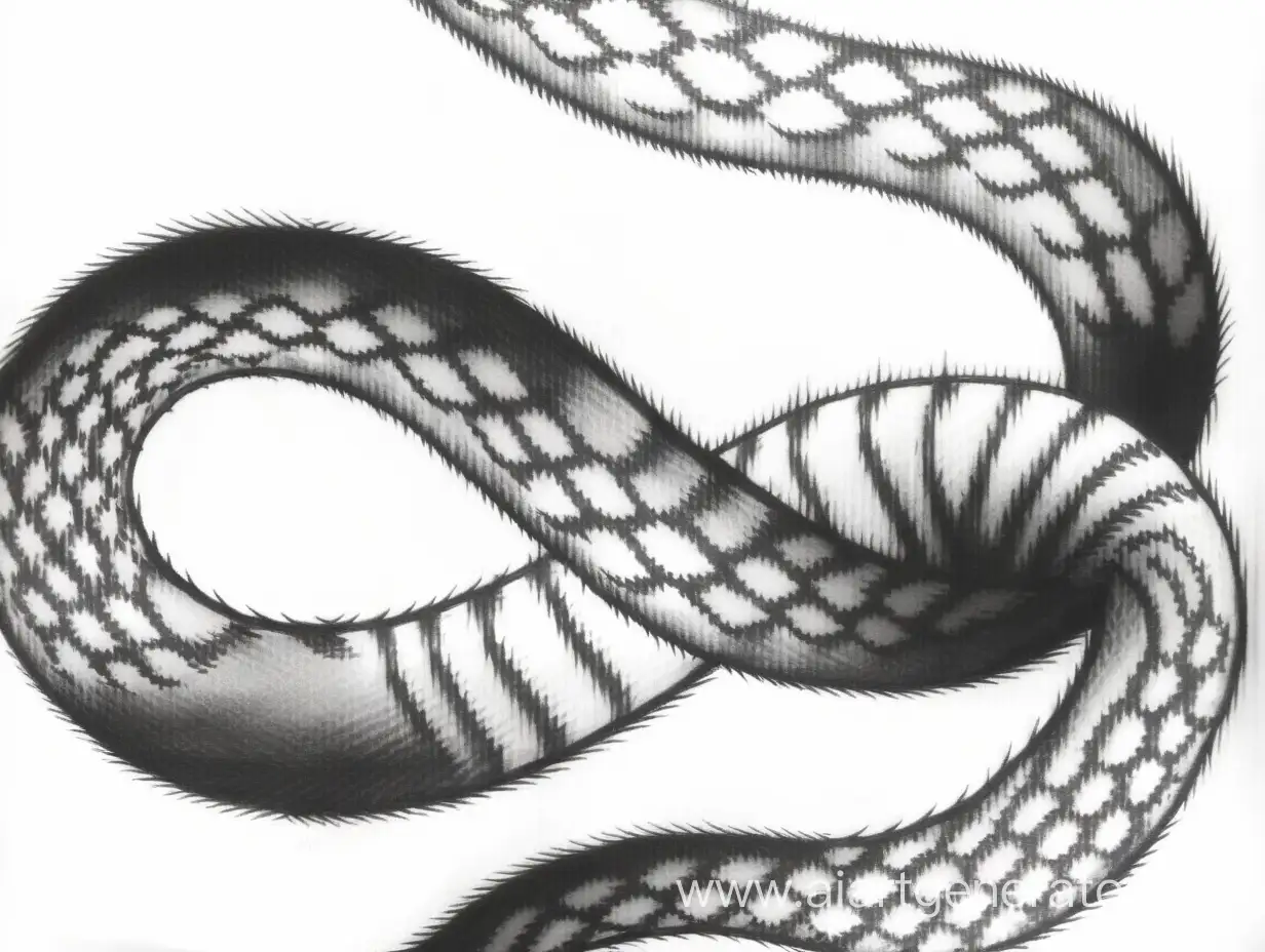 Эскиз татуировки ползущей демонической змеи с шипами и рогами