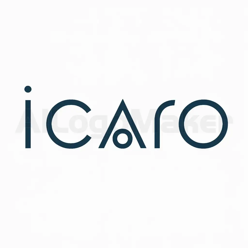 a logo design,with the text "Icaro", main symbol:R,Minimalistic,clear background