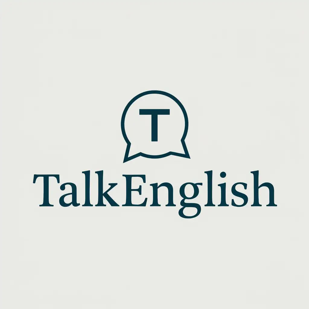 a logo design,with the text "TalkEnglish", main symbol:talk,Moderate,be used in Education industry,clear background