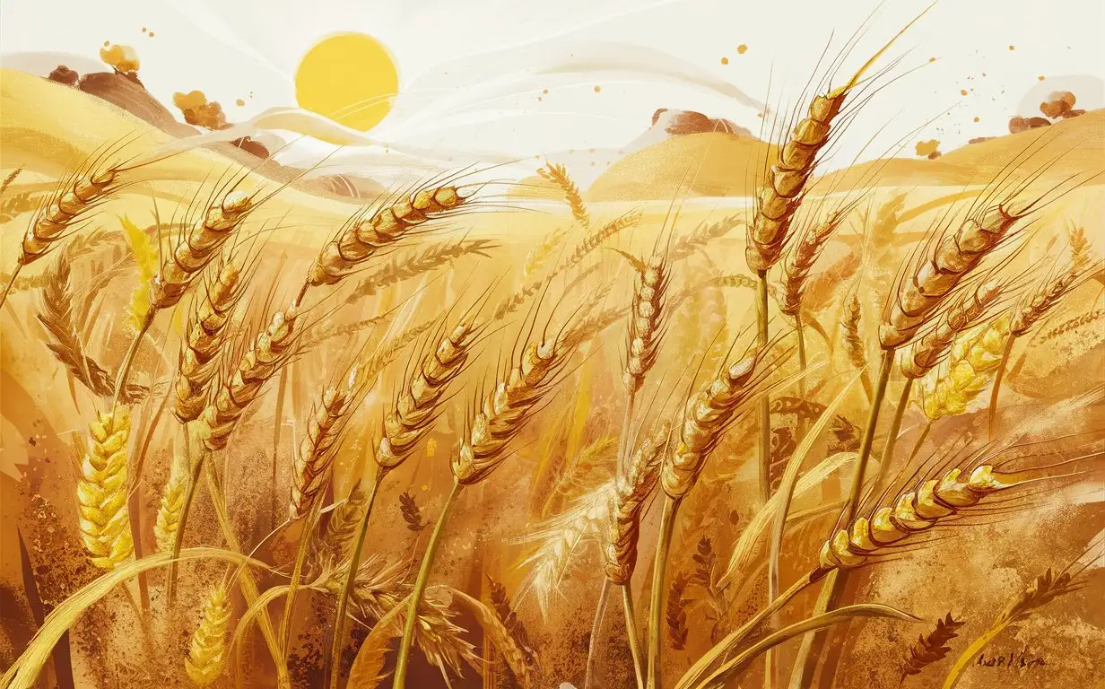 中国二十四节气 芒种 小麦背景
