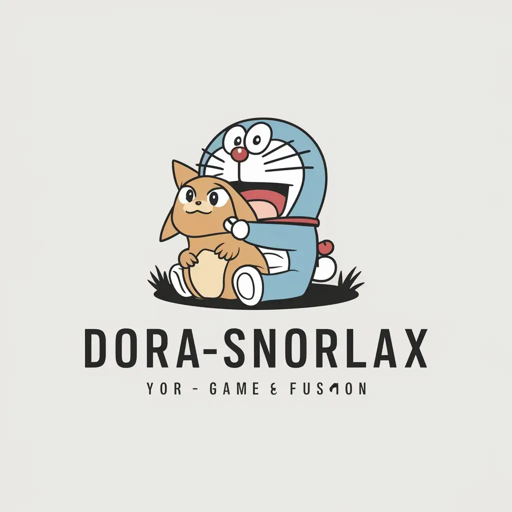 LOGO-Design-for-DoraSnorlax-Playful-Fusion-of-Doraemon-and-Snorlax-Icons