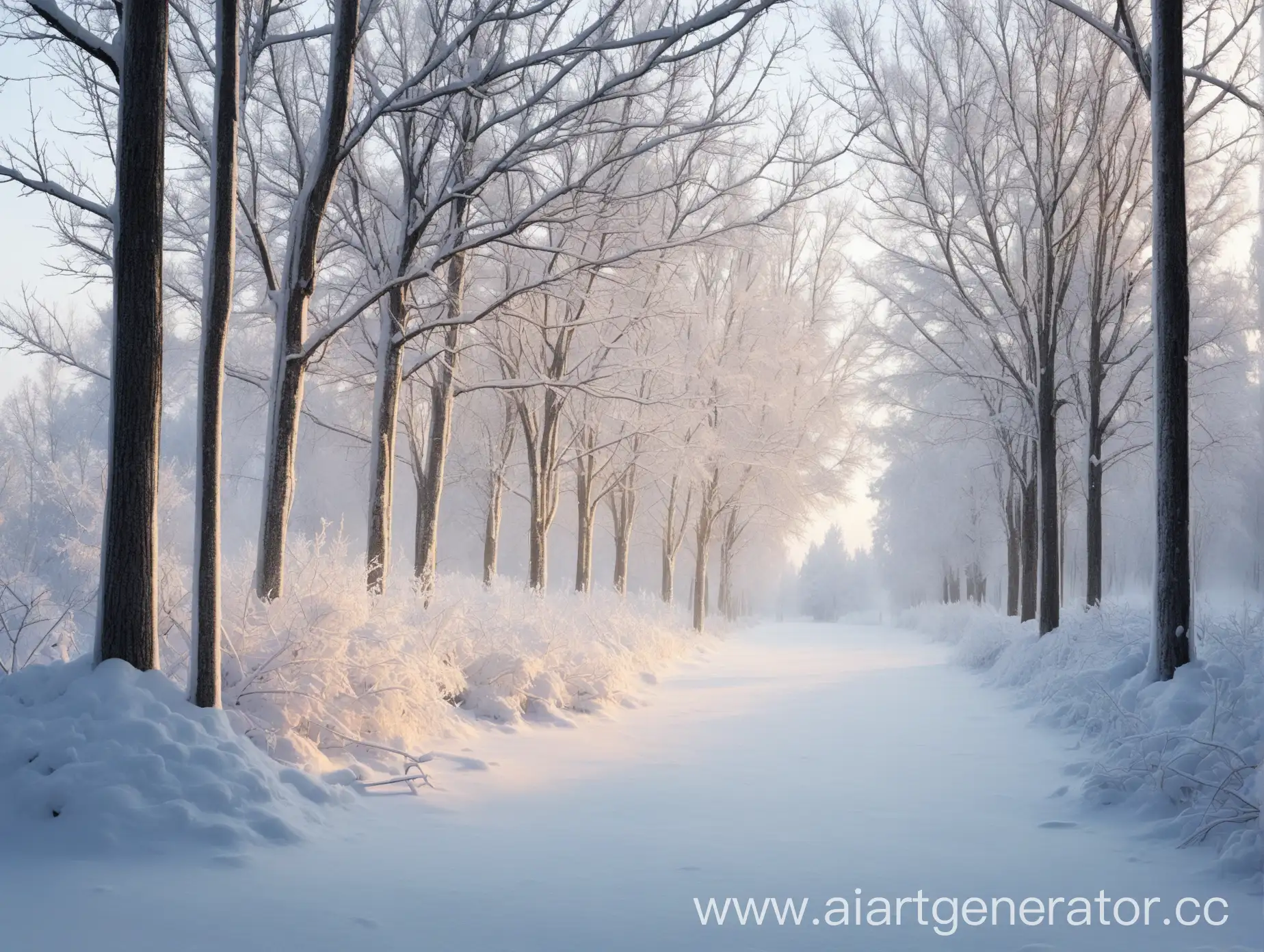 Winter-Morning-Scene-SnowCovered-Trees