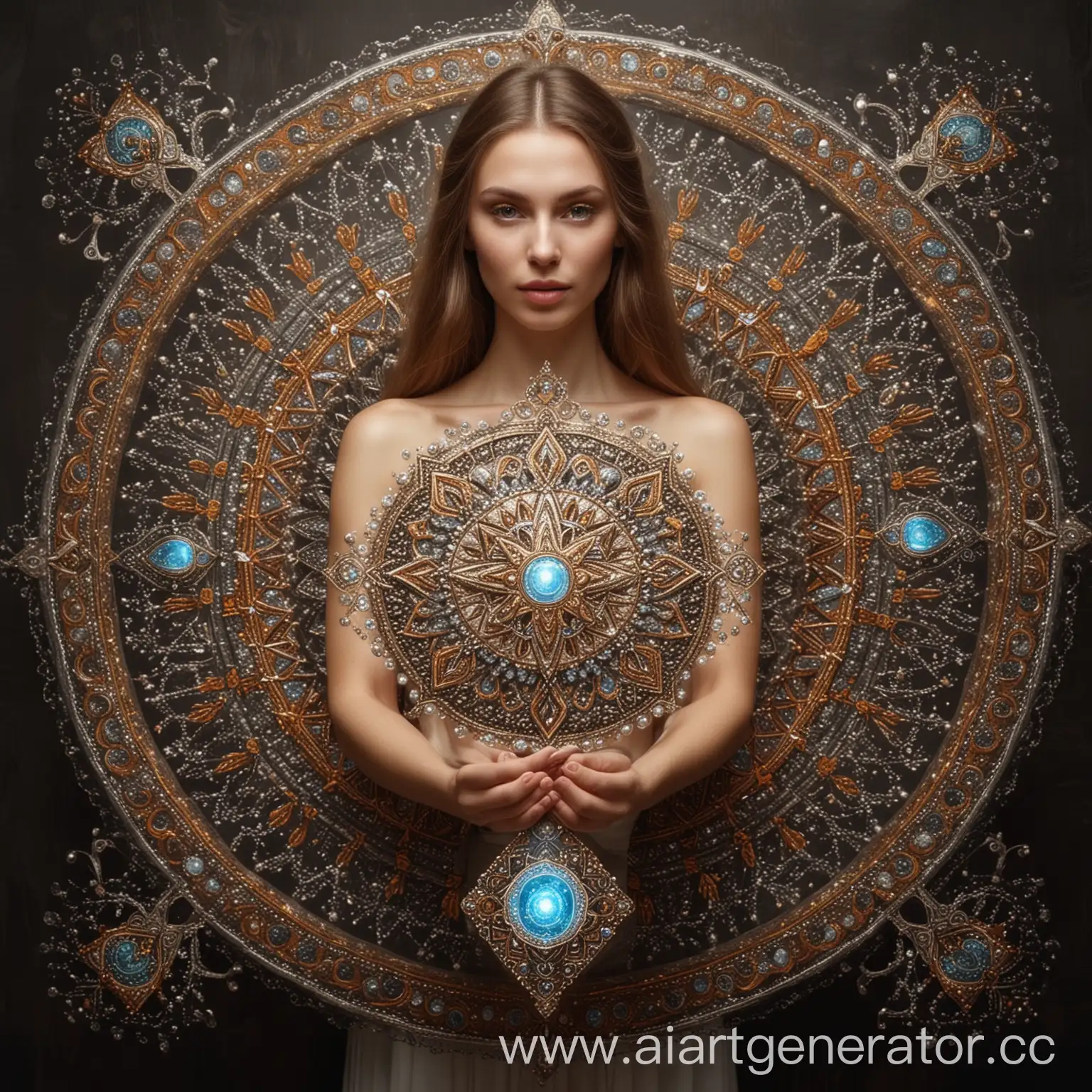 Slavic-Goddess-of-Protection-Holding-Luminous-Energy-Shield-Mandala