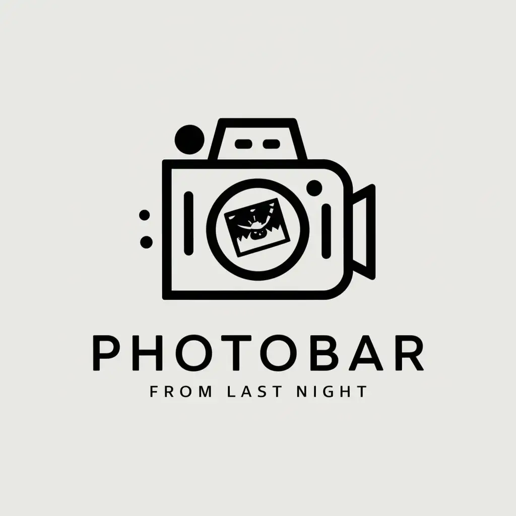 a logo design,with the text "Photobar", main symbol:last night photo,Moderate,be used in Entertainment industry,clear background