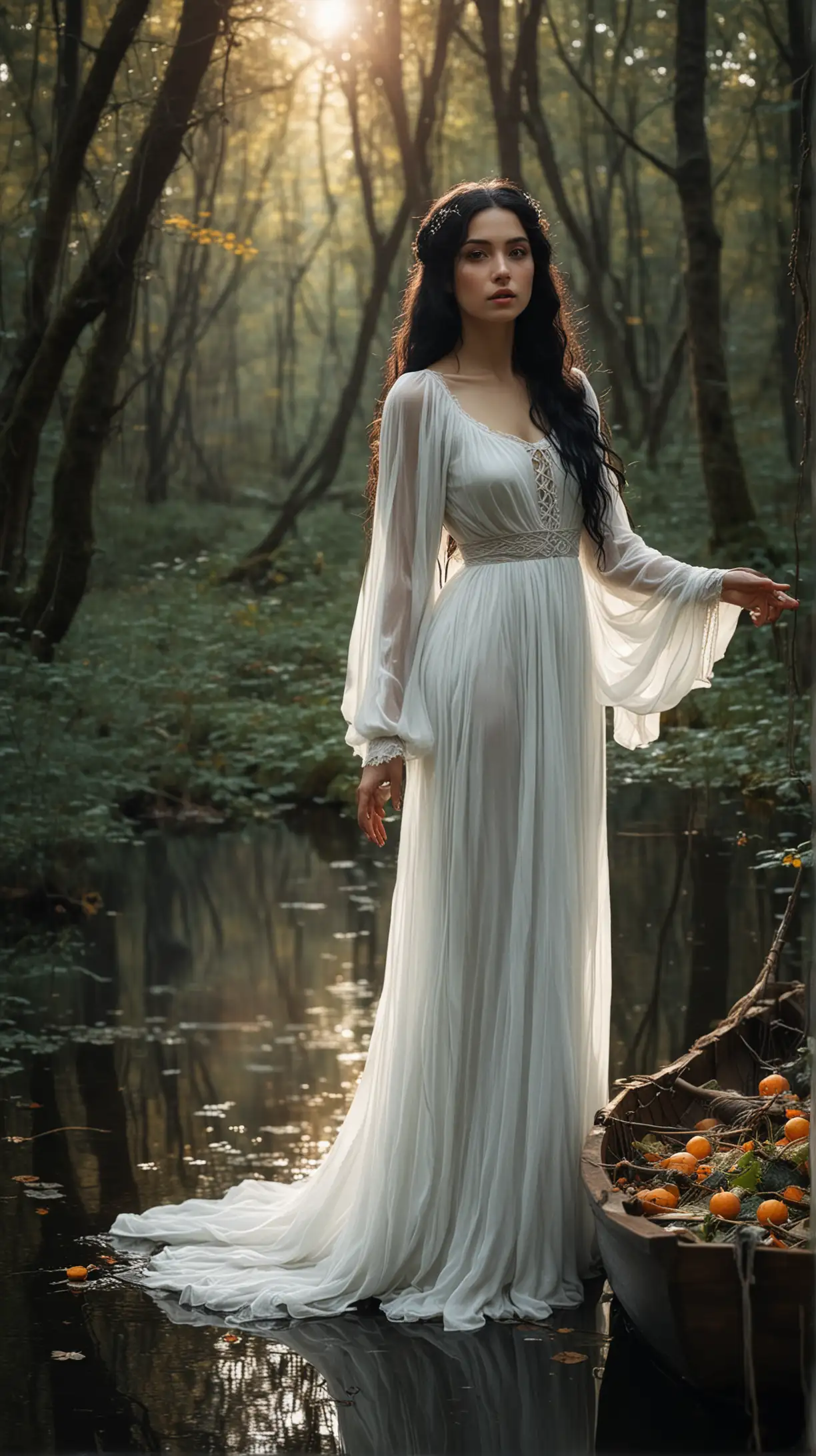 Ethereal Witch in a Forest Lady of Shalott Style