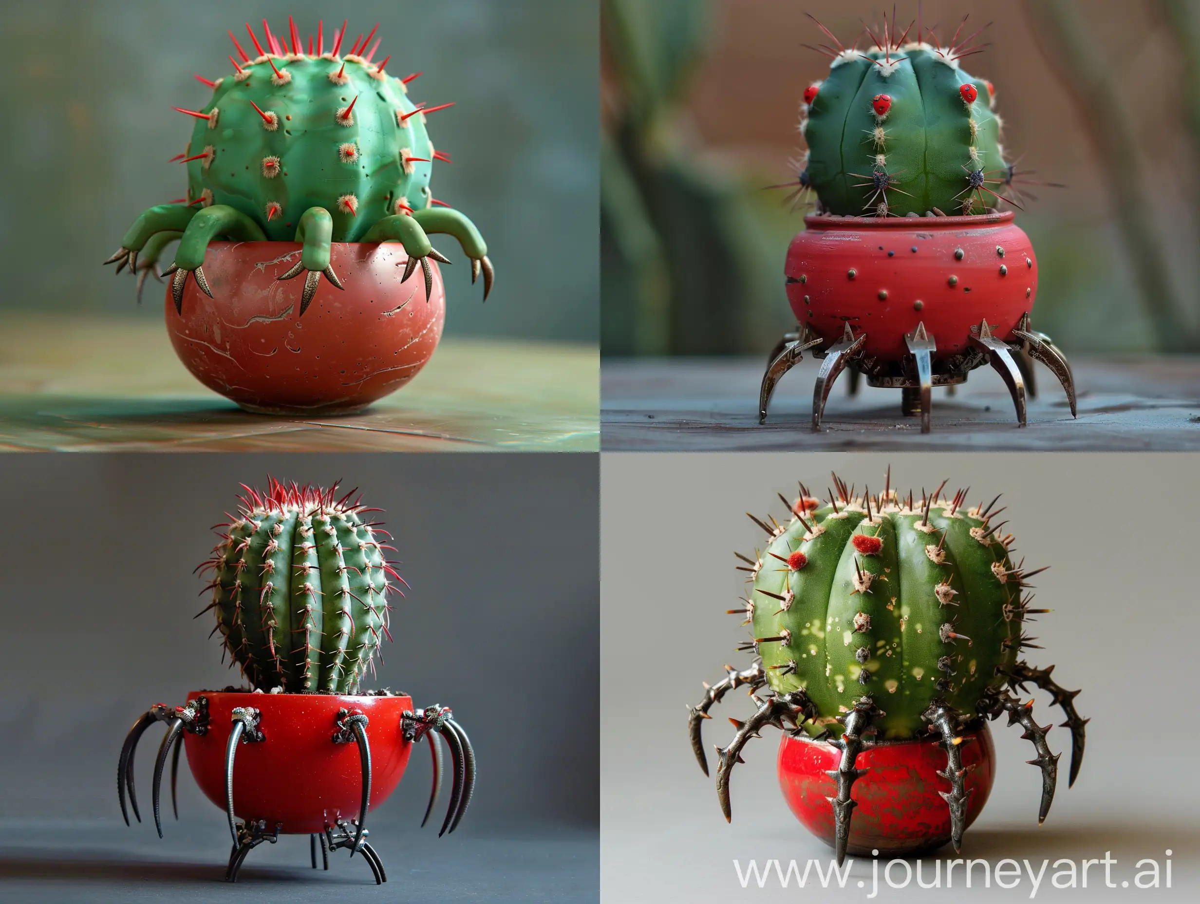 PistachioColored-Aloe-Vera-Cactus-with-Red-LipShaped-Moles-and-SpiderLegged-Pot-Ring