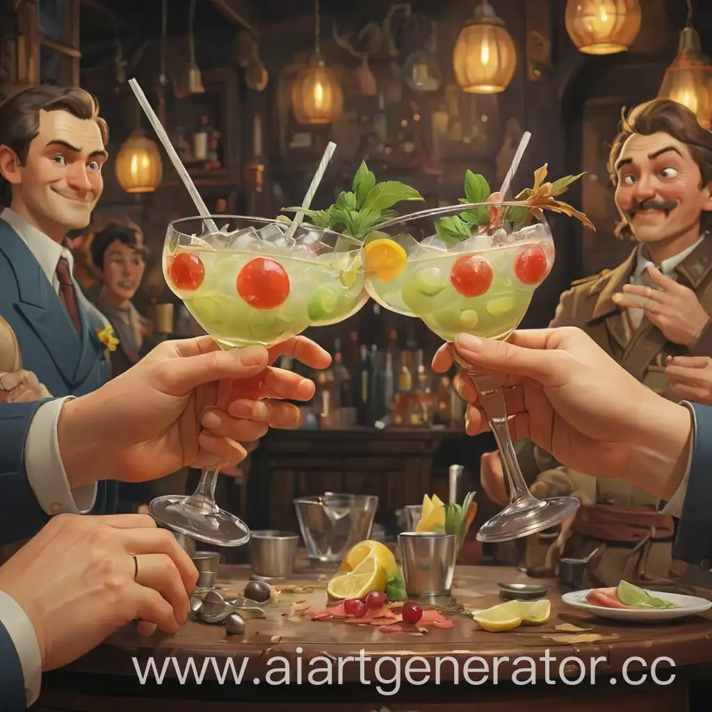 Cartoon-Hands-Clinking-Cocktails-Colorful-Illustration-of-Playful-Drinks-Cheers