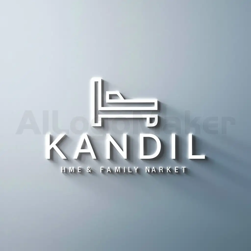 a logo design,with the text "kandil", main symbol:bed,Minimalistic,be used in Home Family industry,clear background