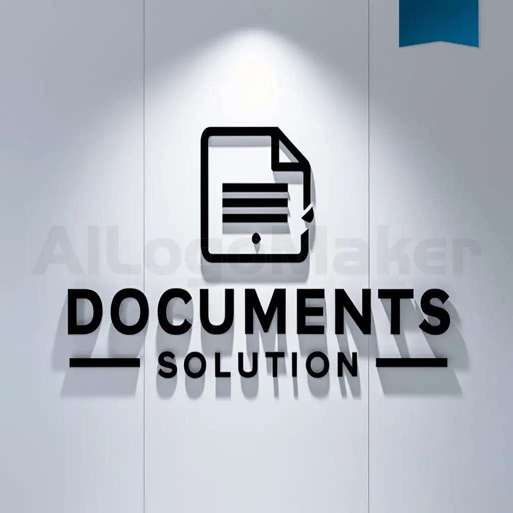 a logo design,with the text "Documents Solution", main symbol:Documents Support,Moderate,clear background