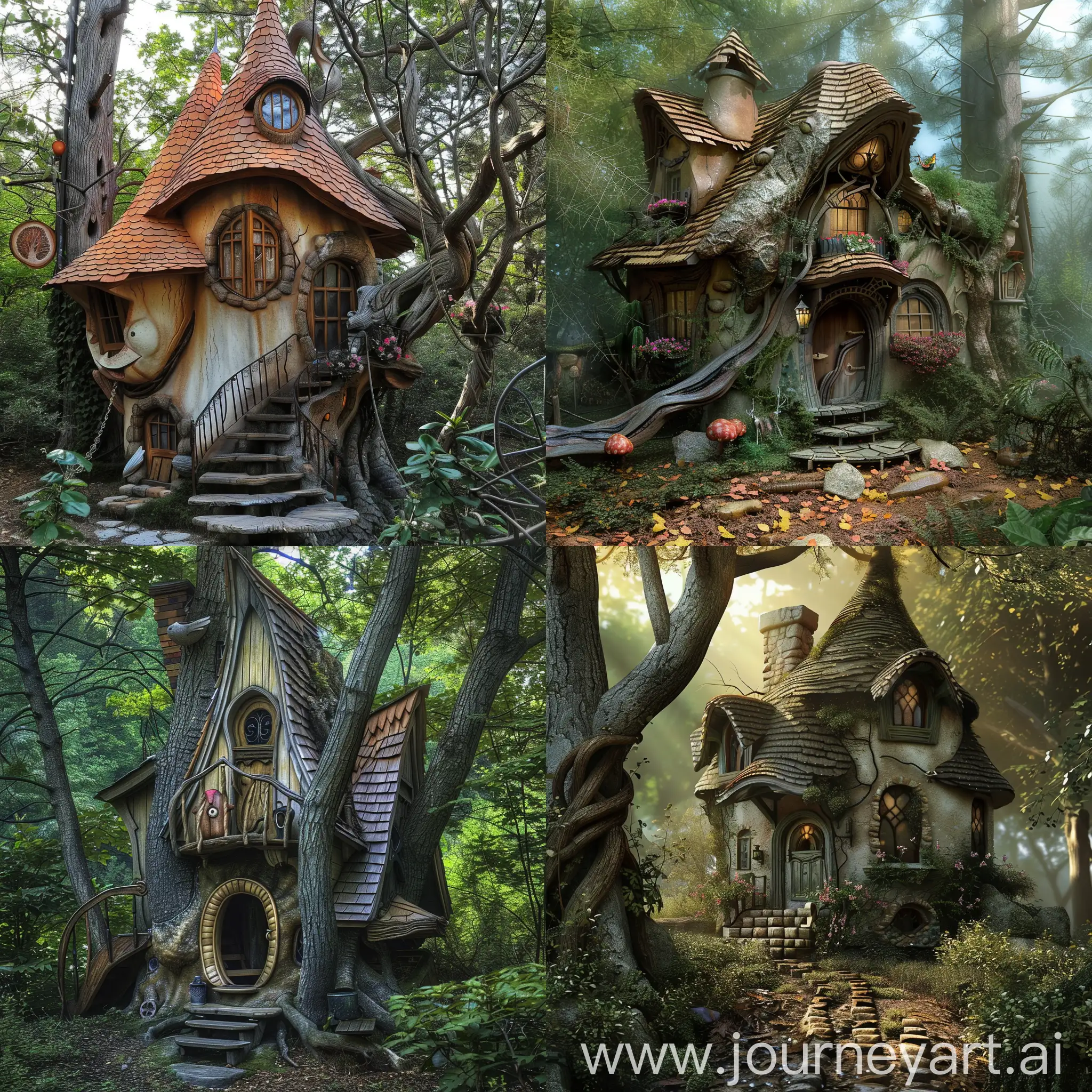 Эльфийский дом в сказочном лесу
