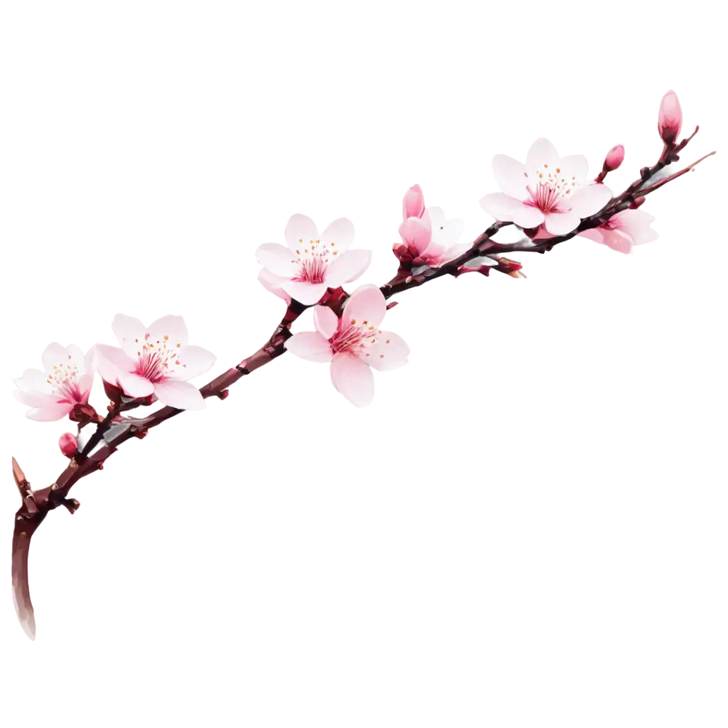 "Design a colorful vector of a blooming cherry blossom branch, emphasizing the pink and white hues against a simple background."
