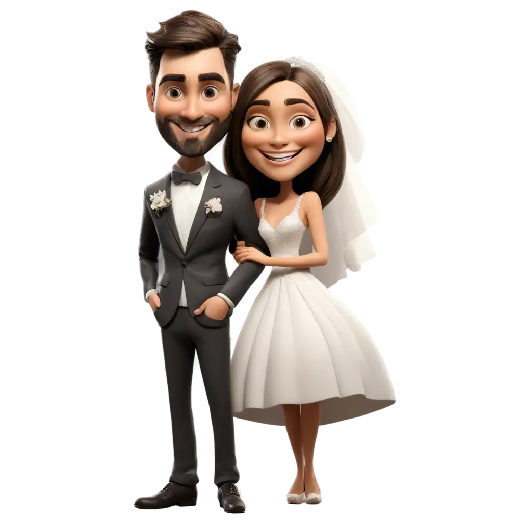 Creative-Wedding-Couple-PNG-Image-Capture-Love-and-Joy-with-HighQuality-Caricature-Art