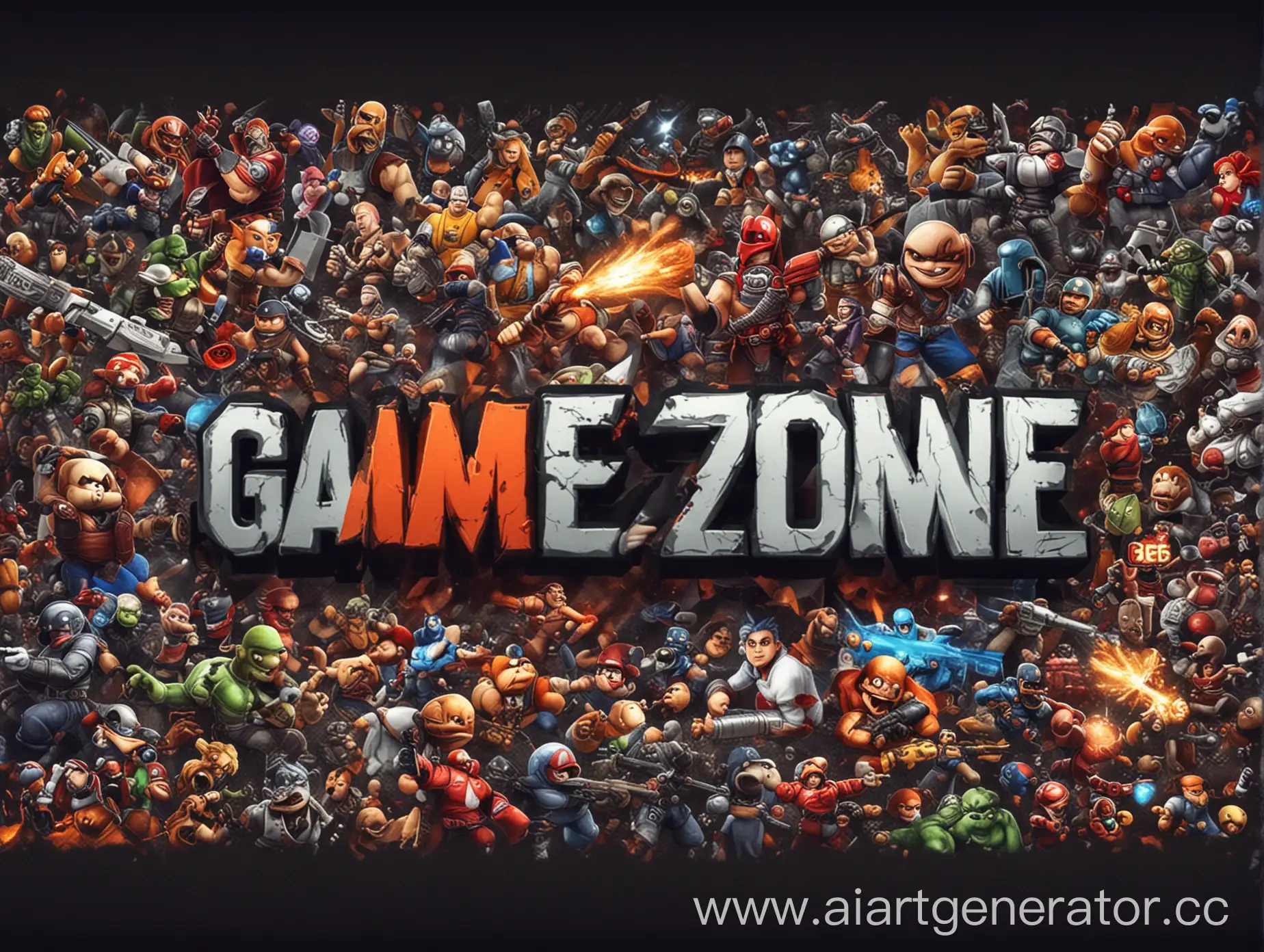 Картинка на заставку игрового акаунта в ютуб, на ней должна быть игровая тематика и посередине написано GameZone