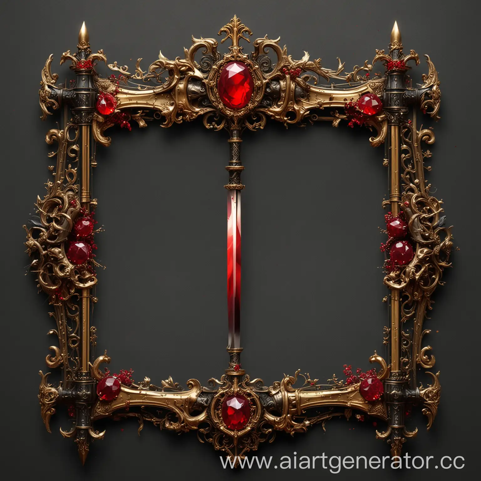 Medieval-Fantasy-Art-Royal-Life-and-Blood-with-Black-and-Gold-Frame