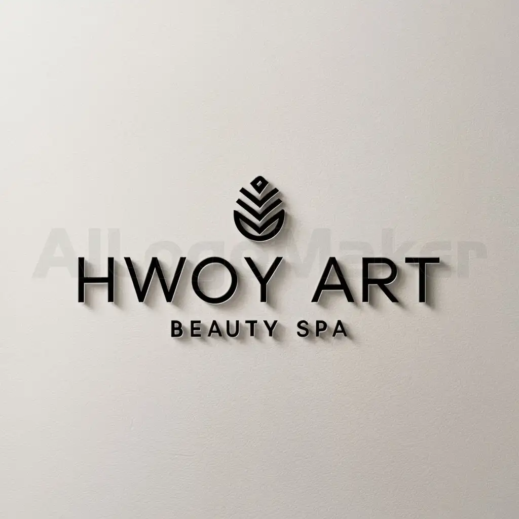 a logo design,with the text "Hwoy art", main symbol:pinecone,Minimalistic,be used in Beauty Spa industry,clear background