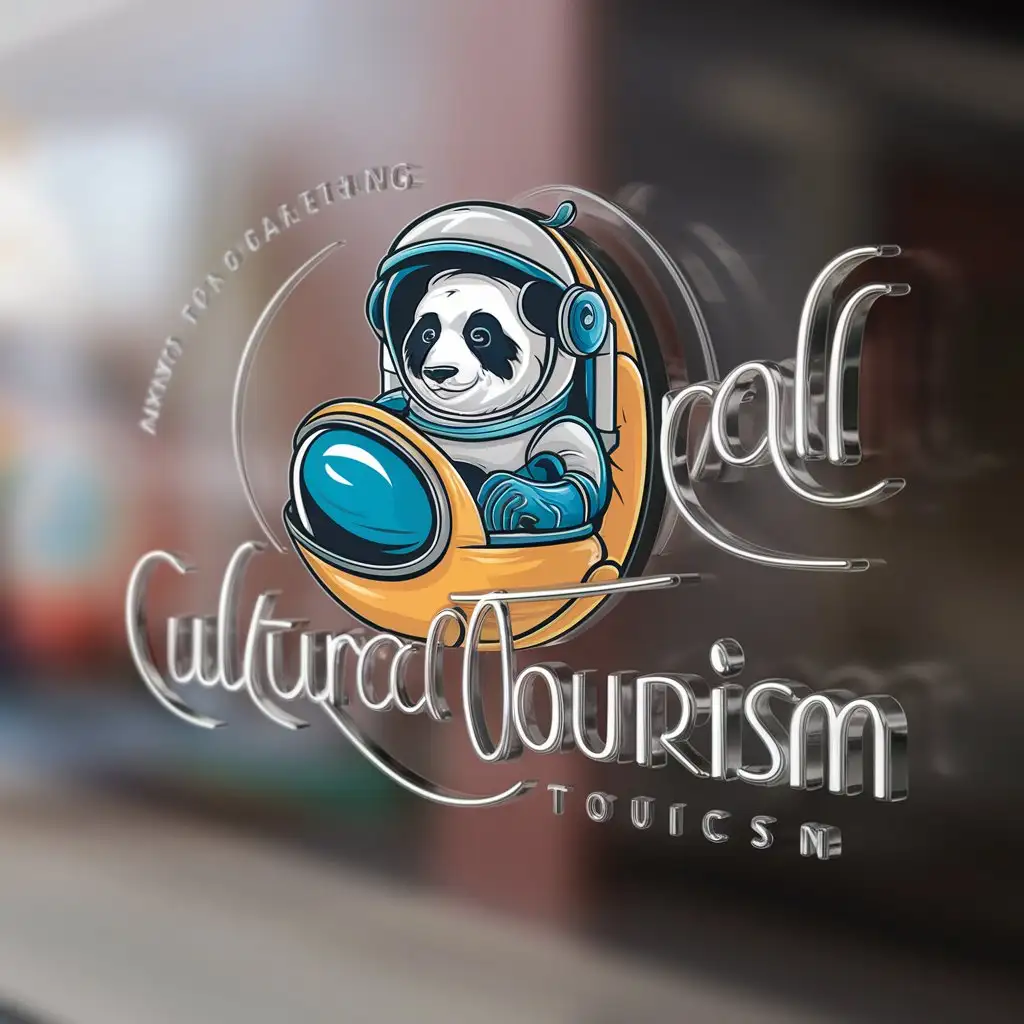 LOGO-Design-for-Cultural-Tourism-Panda-Astronaut-Moon-Vehicle-Theme