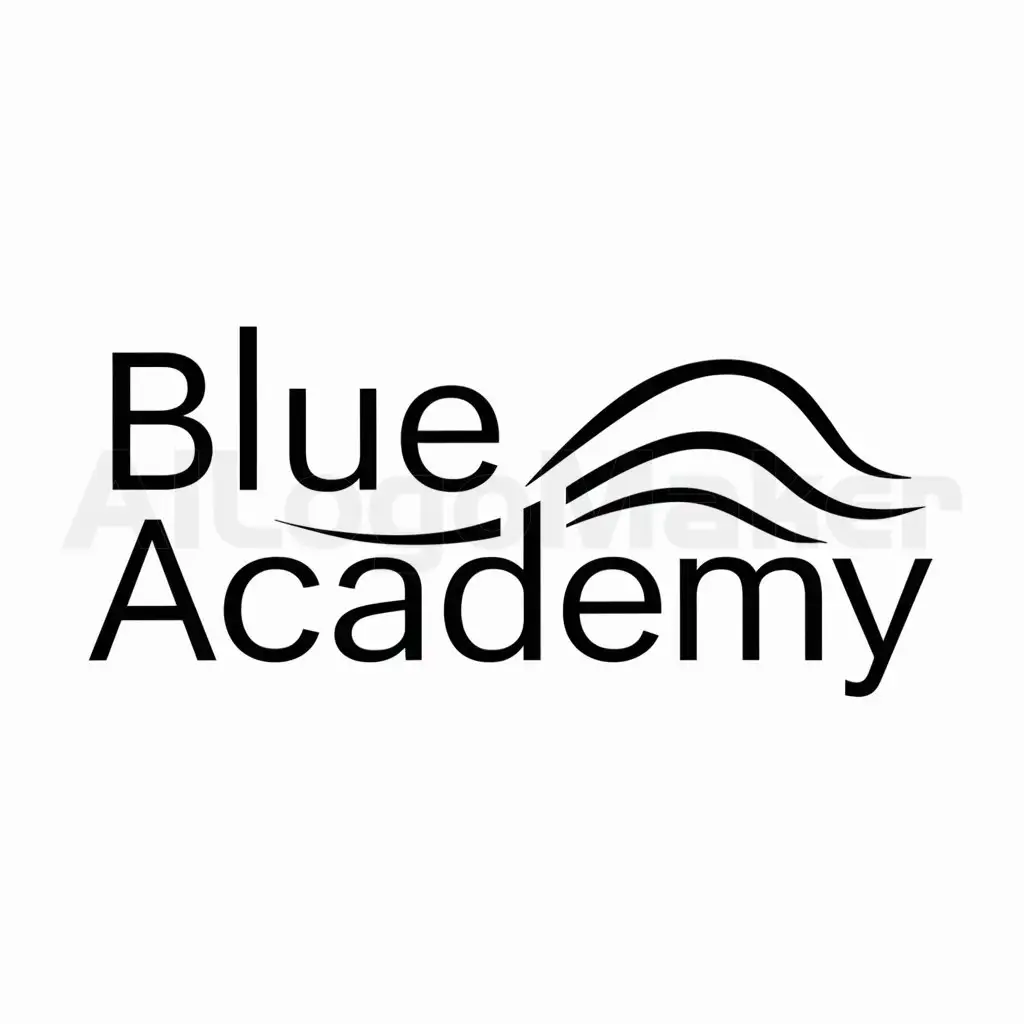 a logo design,with the text "blue academy", main symbol:wave,Moderate,clear background