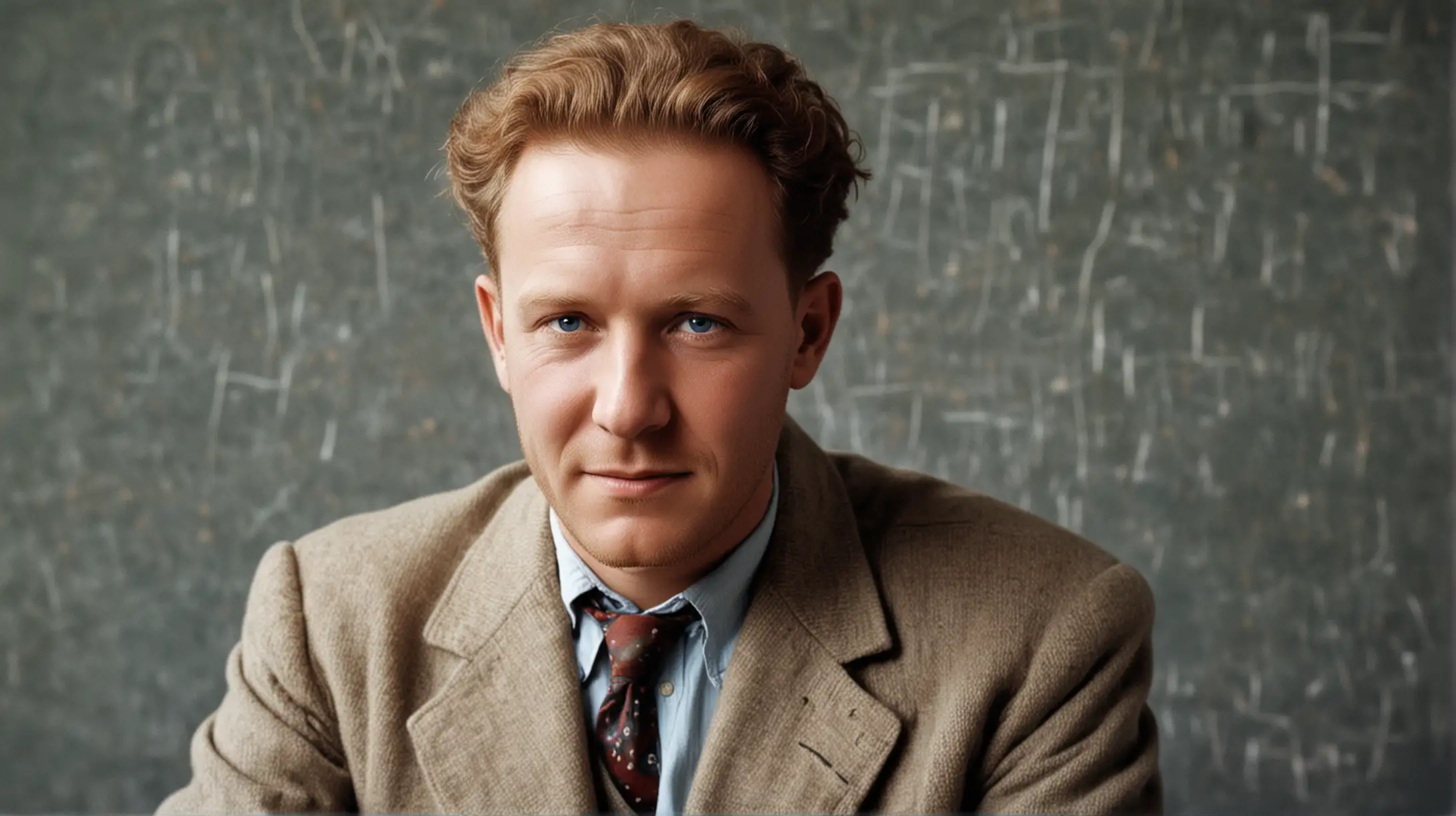 werner heisenberg, quantum physicist,  28 years old, germany 1945, color