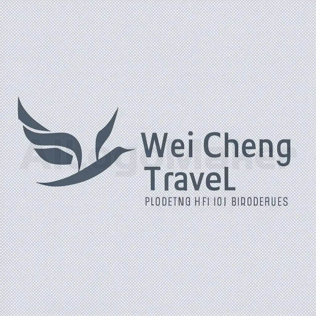 a logo design,with the text "Wei Cheng Travel", main symbol:flying bird,Moderate,be used in Travel industry,clear background