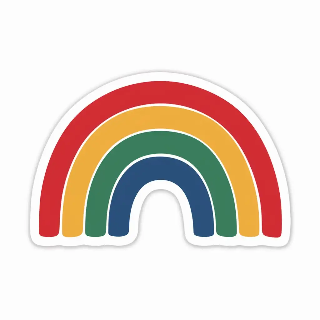 Colorful Rainbow Logo Sticker on Classic Background