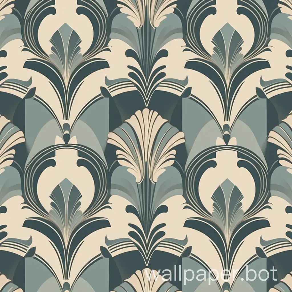 Vintage-Art-Deco-Inspired-Repeating-Pattern-in-French-Cottage-Shabby-Chic-Style