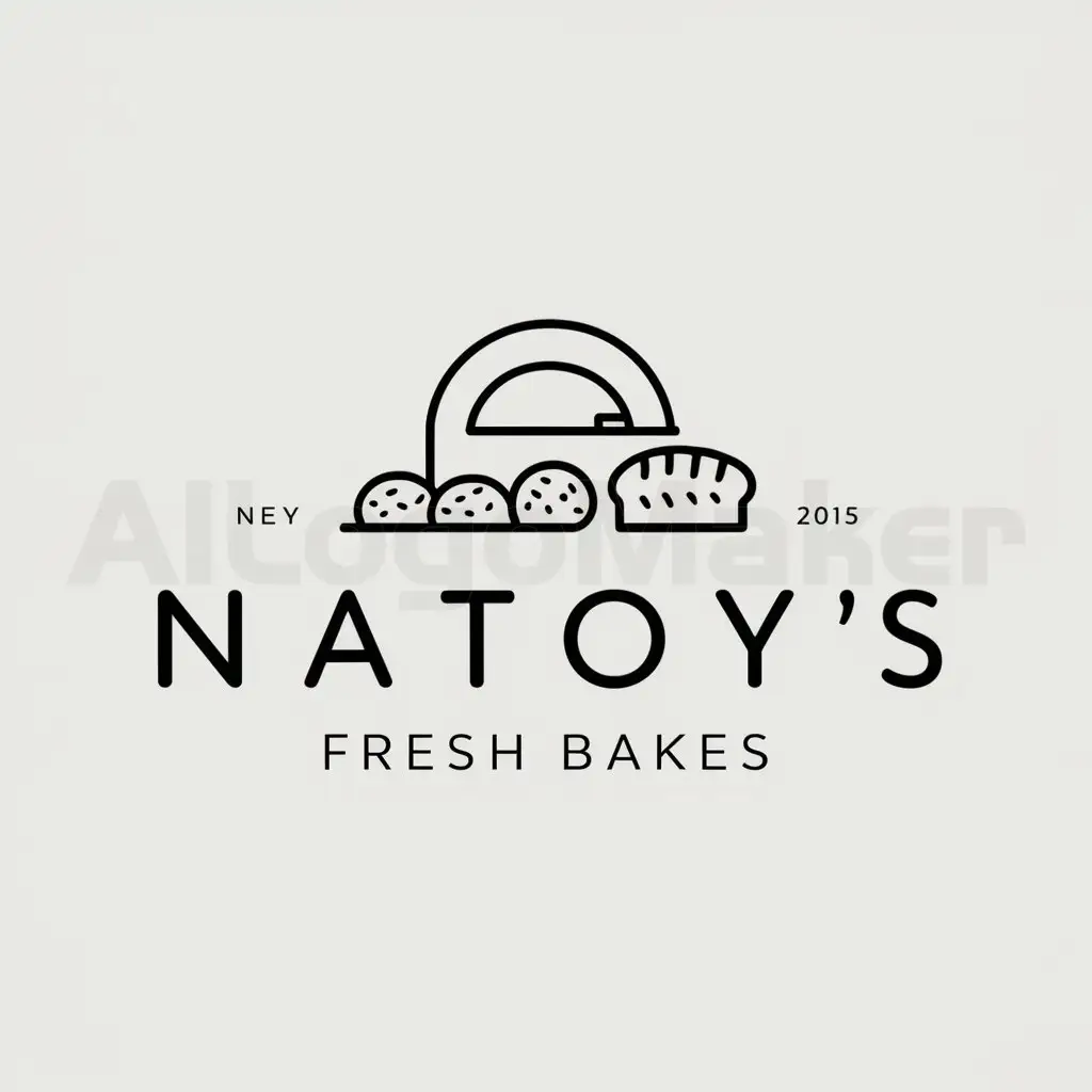 a logo design,with the text "Natoy's Fresh Bakes", main symbol:Baking, cookies, bread,Minimalistic,be used in Others industry,clear background