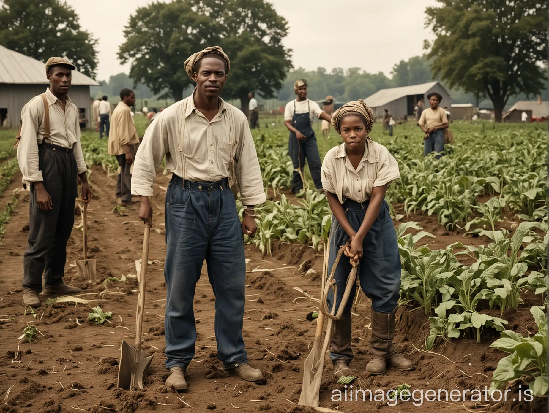 black peoples working farm