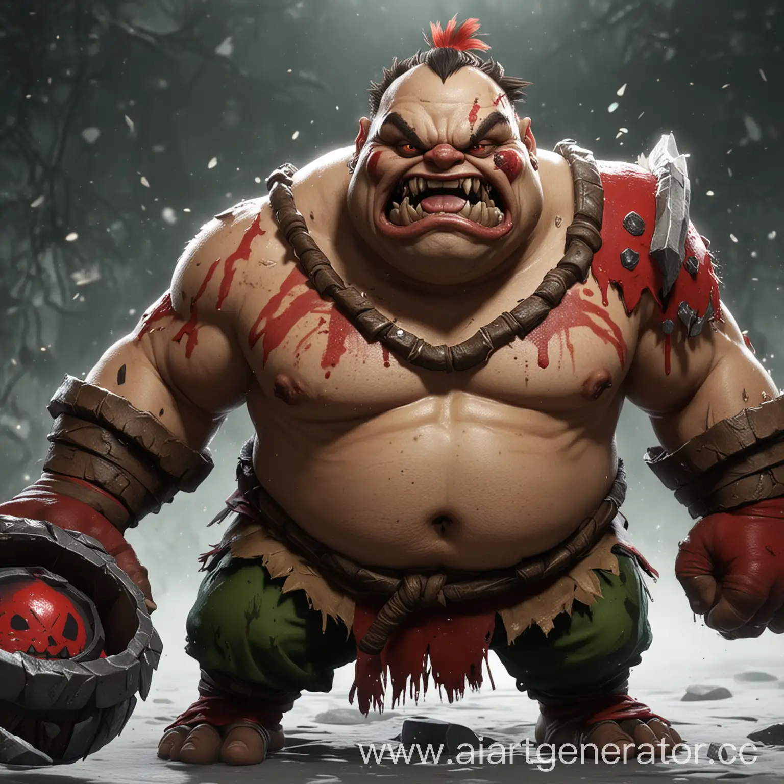 Pudge-Dota-2-Hero-with-Butchers-Cleaver-in-Battle