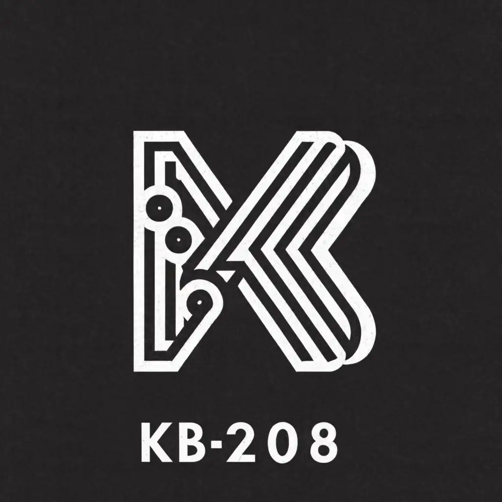 a logo design,with the text "KB208", main symbol:Dj,Moderate,clear background