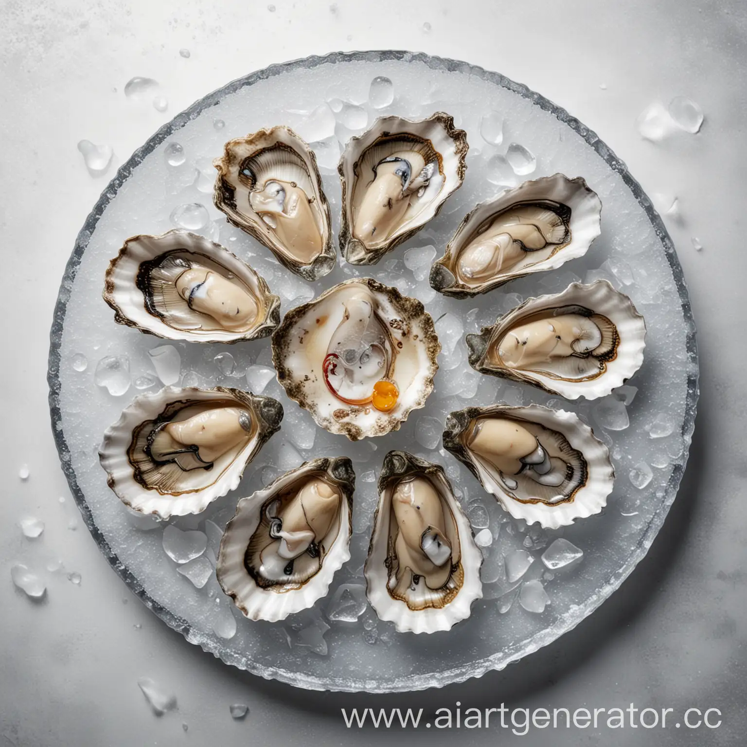 Fresh-Oysters-on-Ice-Gourmet-Seafood-Platter-on-White-Background