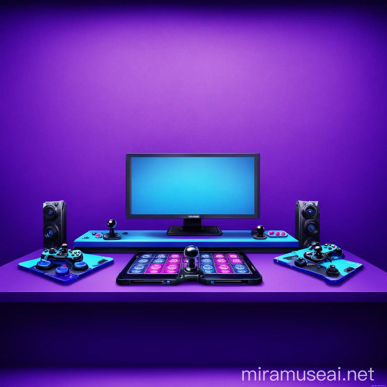 фон фиолетовый с голубым, WeGame, джойстик, онлайн игры