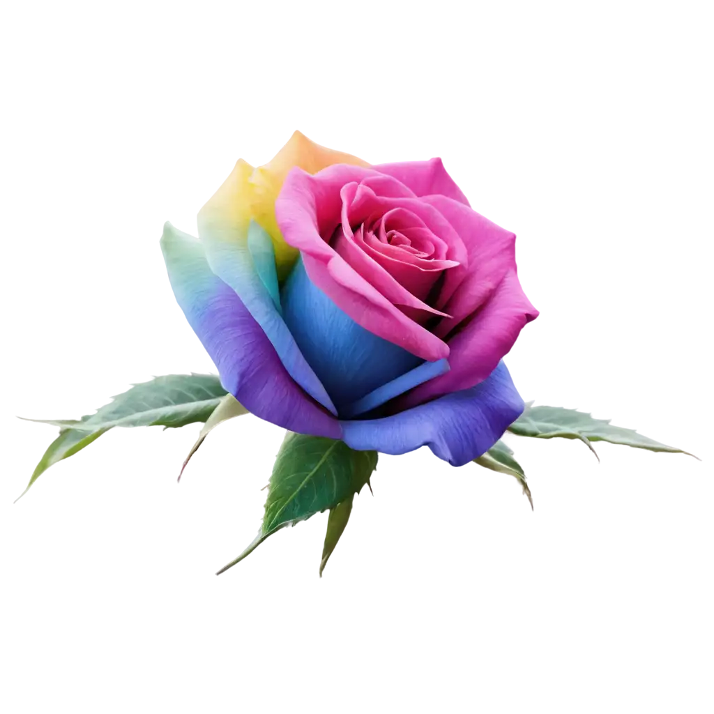 Vibrant-PNG-CloseUp-of-a-Rainbow-Rose-Flower-Capturing-Natures-Beauty-in-High-Quality