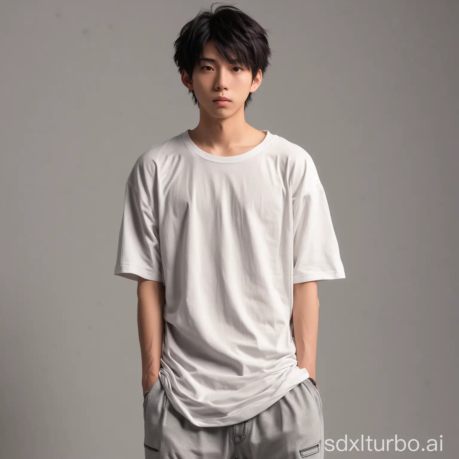 Athletic-Anime-Character-Modeling-in-Oversized-Tshirt