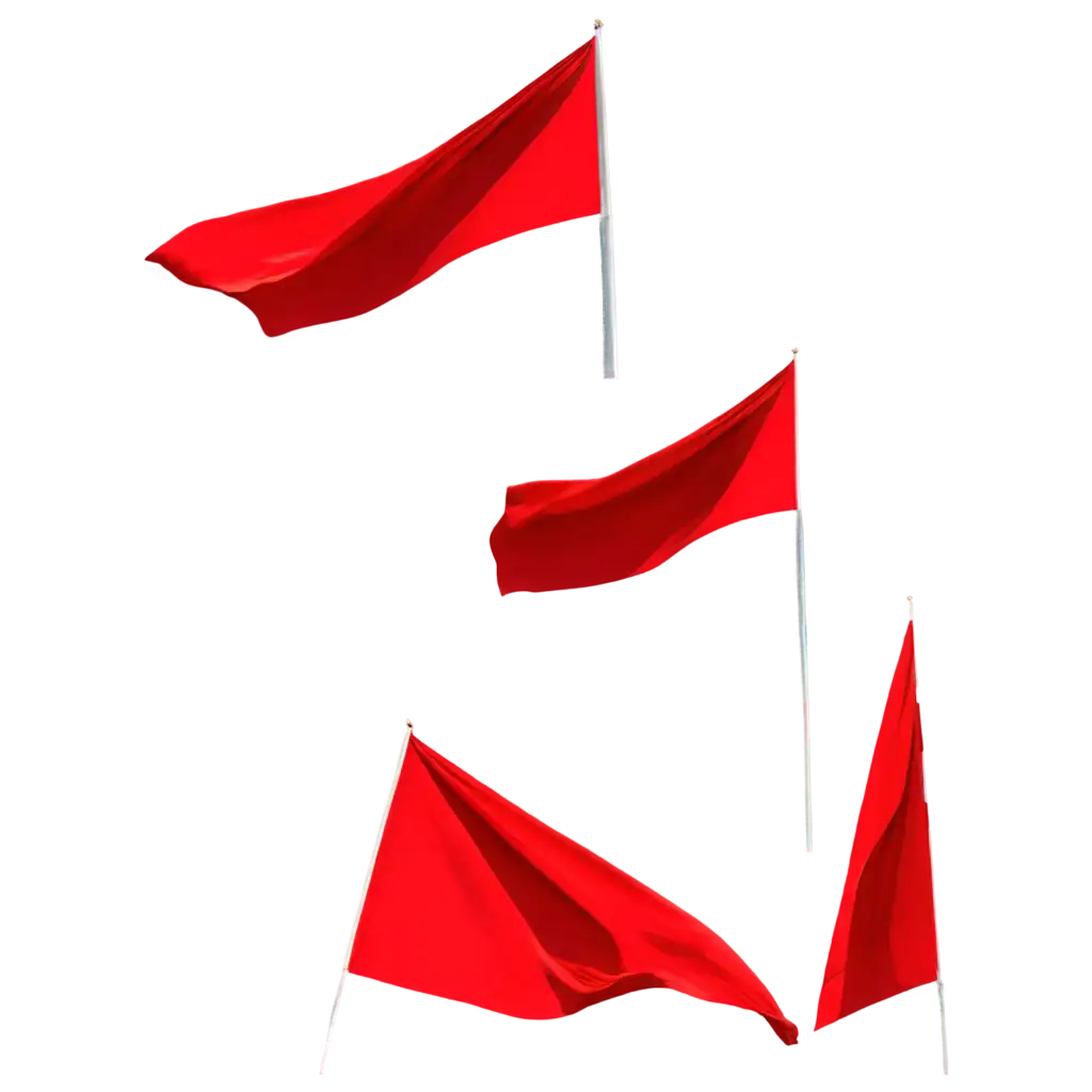 red art long flag in the wind