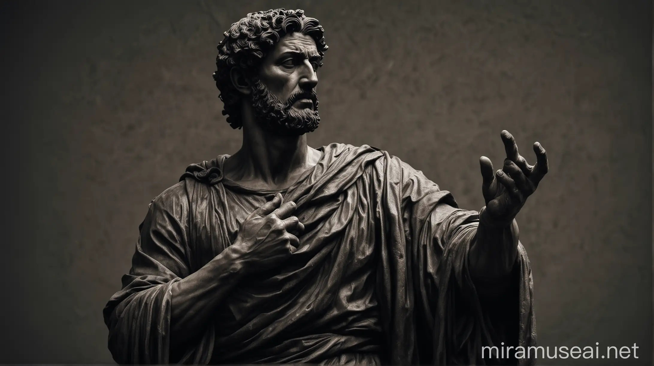 Stoic Statue in Unique Dark Masculinity Attention Stealer
